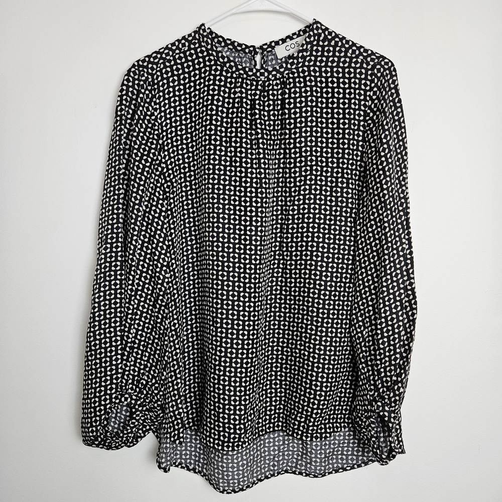 COS Black and White Patterned Blouse